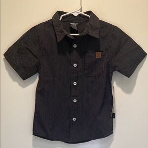 American Hawk Kids Black Pinstripe Button Down Shirt